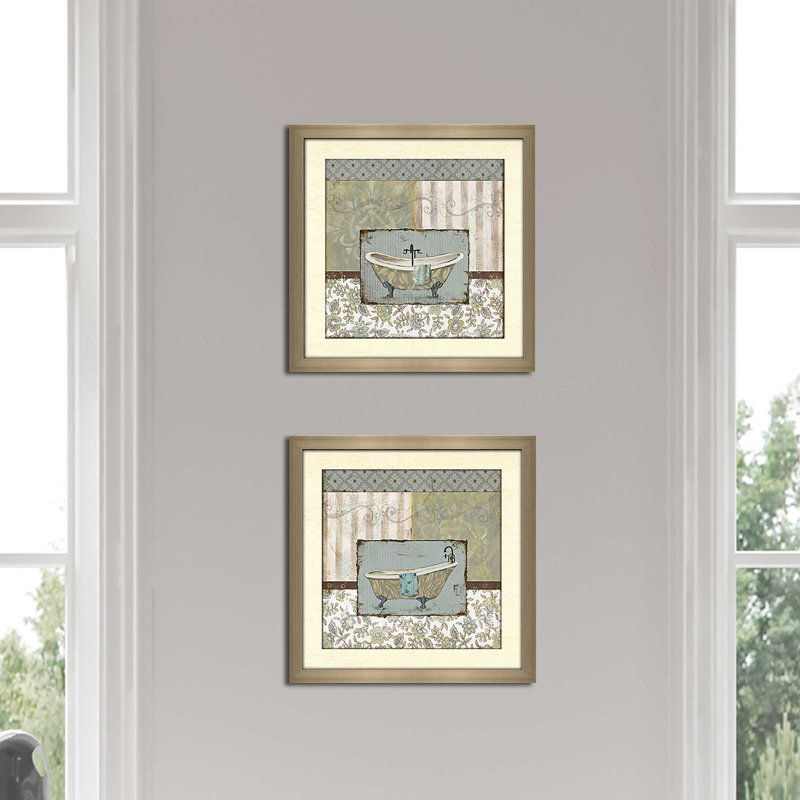 Red Barrel Studio® Country Style Bath' Print Under Glass | Wayfair